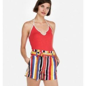 High-waisted Striped Express Shorts